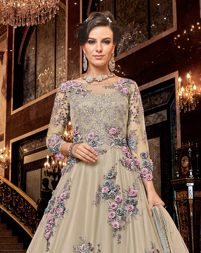 Dark Mulberry Designer Heavy Embroidered Wedding Anarkali Suit | Saira's  Boutique